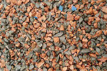 瓦チップ ルーフチップ 庭砂利（赤＆黒ミックス）（5㍉〜10㍉）